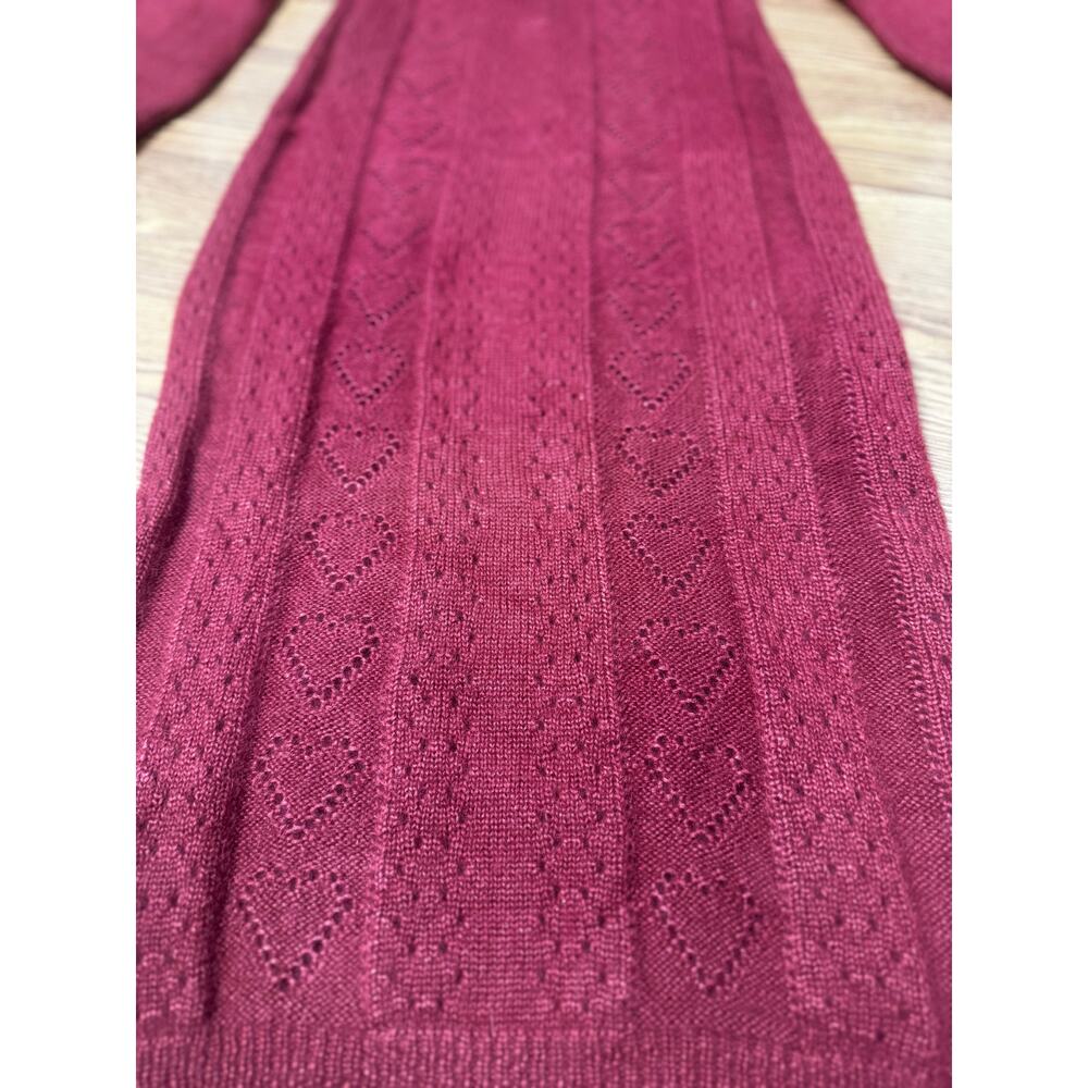 Markarian Burgundy Poesie Hearts Silk Mohair Blend Maxi Dress Size Small - Picture 11 of 15